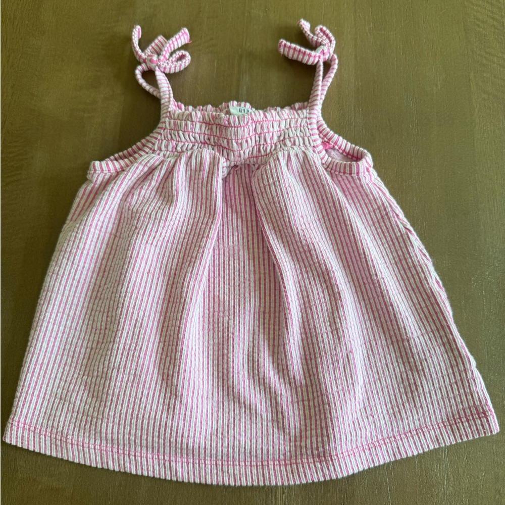Gap Pink Striped Sleeveless Top 3T